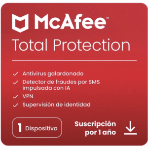 Antivirus McAfee Total Protection 1 Dispositivo - 1 Año